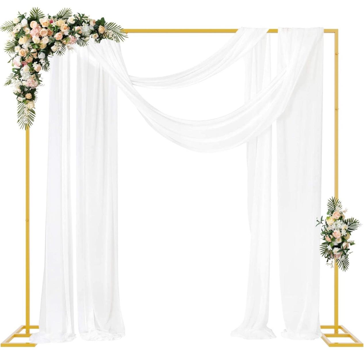 Metal Photo Panel - Gold Metal Square Backdrop Stand 8.2x8.2FT
