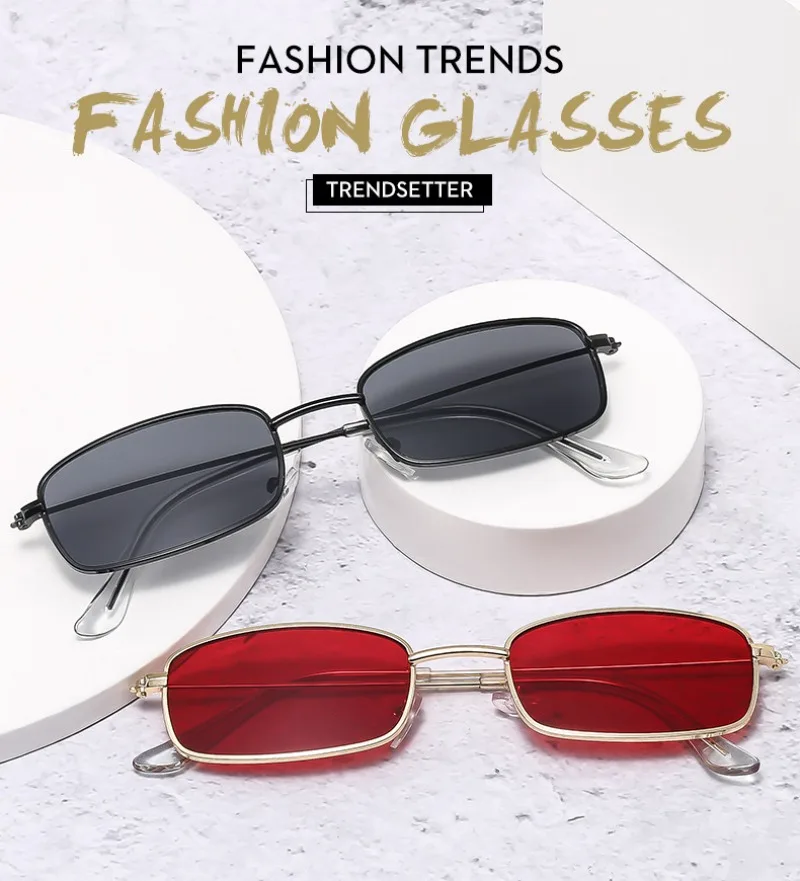 New Small Square Sunglasses Wo - Metal Photo Panel 评论和价格
